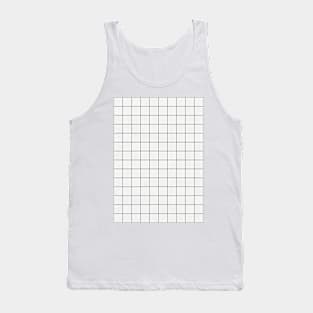 Small Grid Pattern - White Tank Top